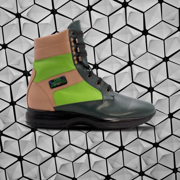 SUBDUED JUNGLE Hi-Top Walking Sneaker By Clifton Cason (US)  Made in Italy main image 9